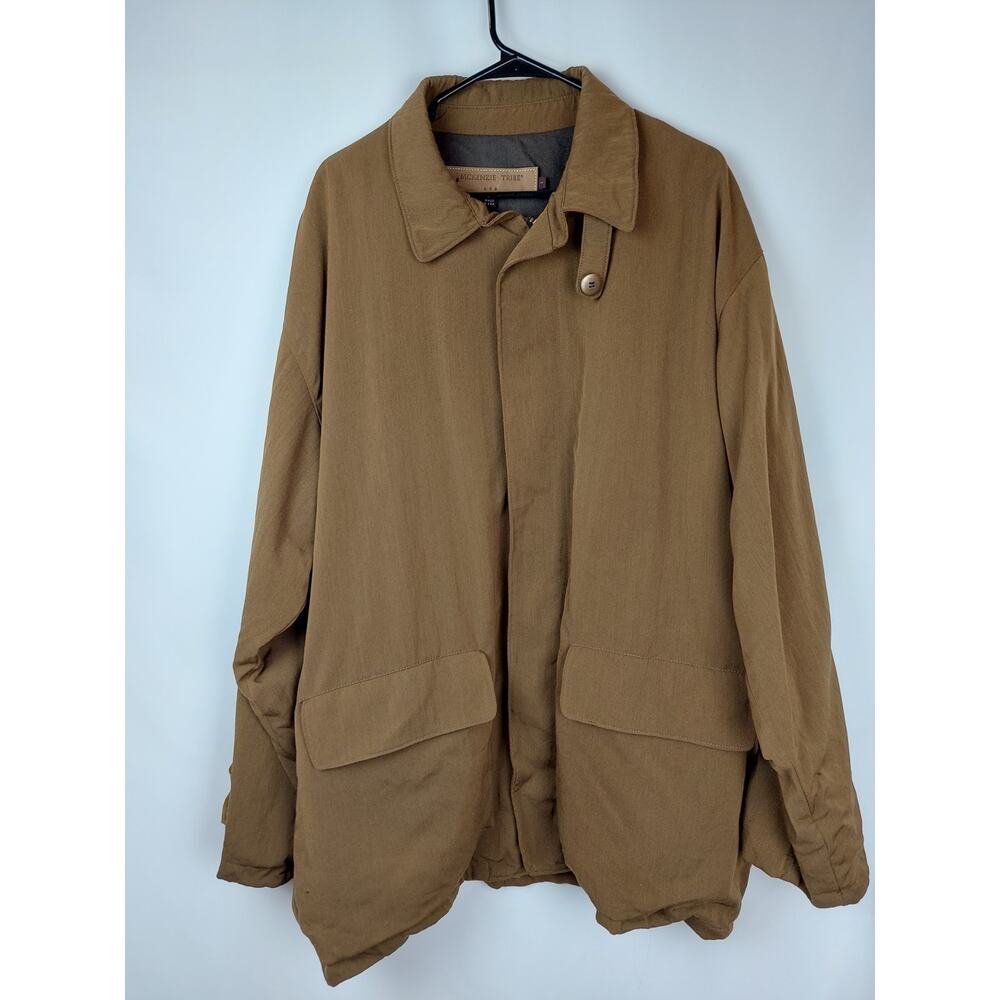 McKenzie Tribe Casual Overcoat Vintage Men's Cotton Wool Jacket Olive Green L